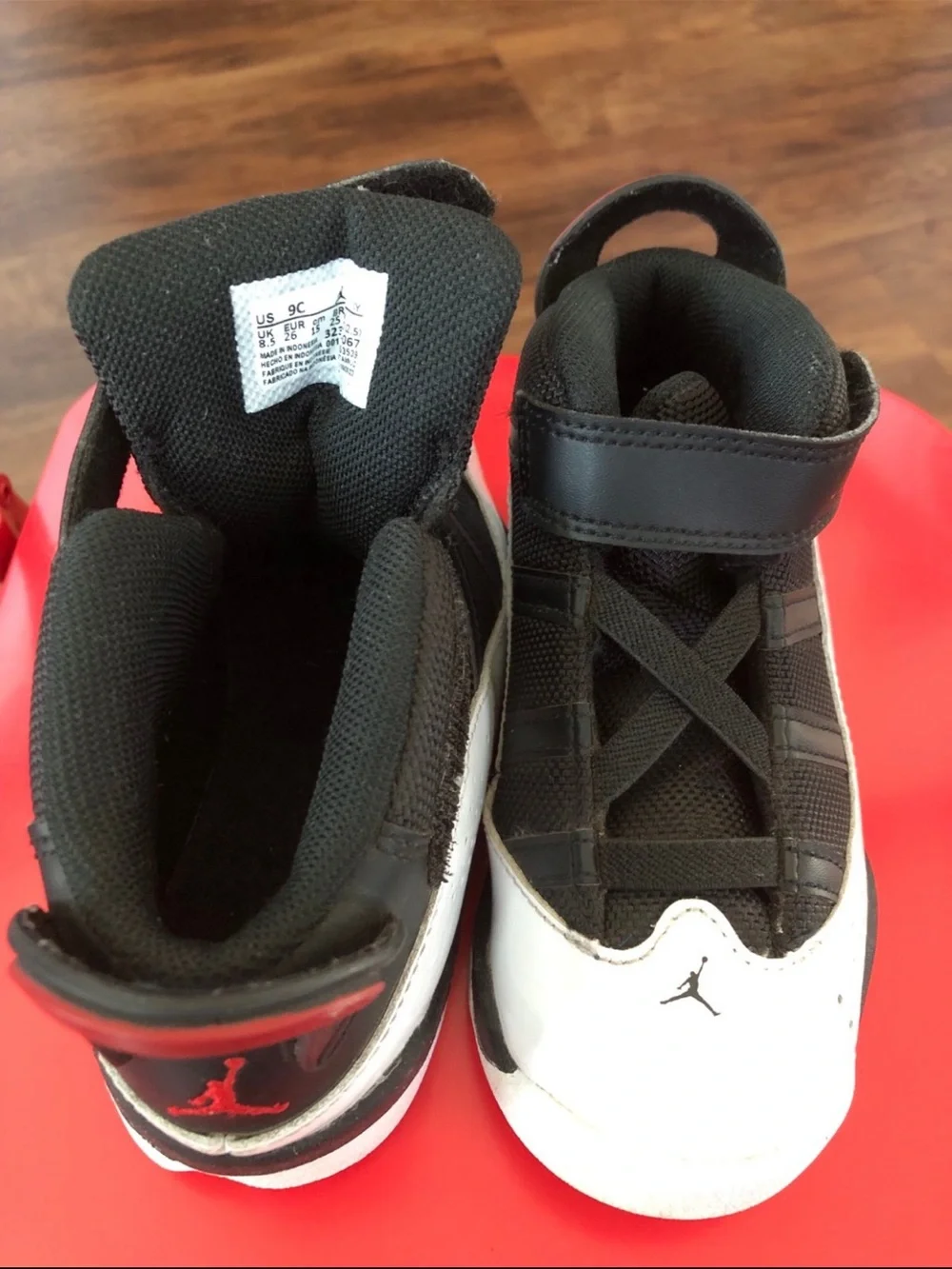 Jordan Kids Black, White & Red High-Top Basketball Sneakers